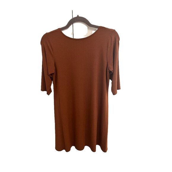 Eileen Fisher Rust Brown Colored Viscose / Spandex Tunic Top - Picture 1 of 7
